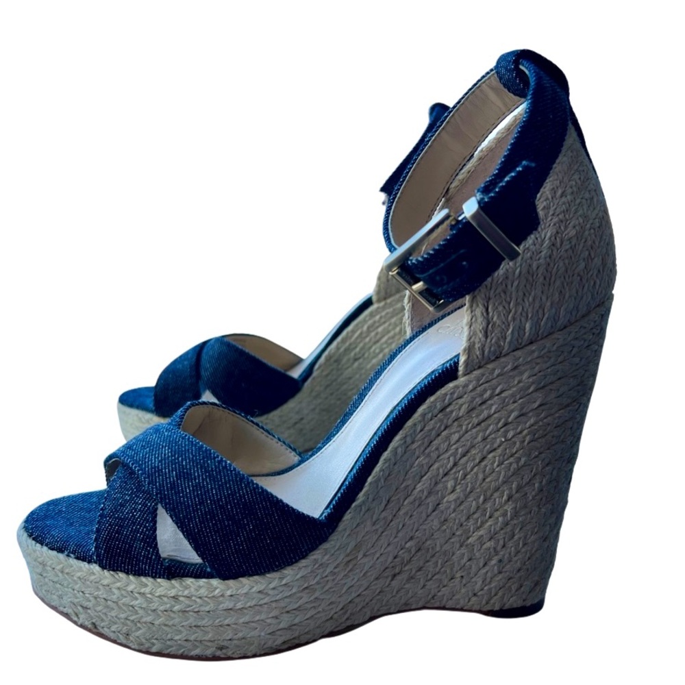 Vince Camuto denim wedge sandals